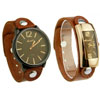 2pc Watch Set Genuine Cow Leather Watches 