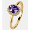 Sterling Silver Ring Gold-Plated With Amethyst