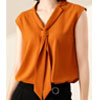 Buy 3 Items For $131 Shift Sleeveless Solid Lapel Summer Work Top
