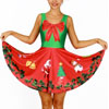 33% Off On Fashion Reversible Color Block Christmas Santa Bell Print Sleeveless A-line Short Dress