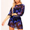 Get This Blue Flame Print Mesh T Shirt Dress With Extra 25% Off Coupon Code