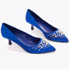 Save Extra 50% On Satin Beaded Pumps Blue