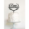 Acrylic Cake Topper Happy Birthday Reindeer Antlers