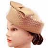 Save 25% On Pillbox Hat With Bow in Camel Colour 