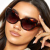  Brown Resin Cat Eye Sunglasses On Sale