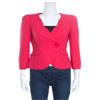 Armani Collezioni Red Silk Georgette Tailored Blazer