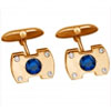 Cufflinks With Sapphires & Fianits In Red Gold (no. 23037 -820929 )