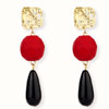 Mixed Stone Drop Earrings In Red  Color For $9.99