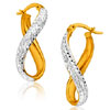 9ct Yellow Gold & White Gold Dazzling Hoop Earrings For $359