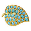 Shop Now Goldplated & Turquoise Resin Leaf Pin Promo