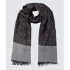 Taupe Paisley Wool Woven Scarf 