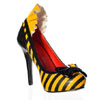 Striped Yellow Bumblebee High Heel Shoes On Sale Price