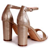 Buy Gold Nappa Barely There Block High Heel By Selena