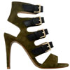 44% Off On Iris Footwear Designer HANNA Khaki Green Buckle Heels 