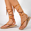 Save 25% On Tigress Collection - Flat Sandals With Lace Up Straps