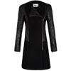 Get 38% Off On Greenwich Long Drape Coat in Black Wool & Leather