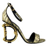 Get 40% Off On Dolce & Gabbana Metallic Logo Heeled Sandals