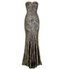 Mesh Plunge Petal Sequin Fishtail Dress Only For £110