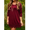 Get This Solid Lace Splicing Casual Mini Dress