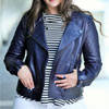 Sculpt's Classic Navy Blue Leather Jacket For Only $289.00 