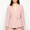 Save 48% On Pale Pink Belted Suit Blazer