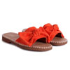 Buy These Orange Suede Slip On Slider With Large Bow Front Strap 