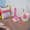 White Wedding Guest Book Ring Pillow Flower Girl Basket Set