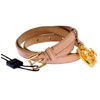 Dolce & Gabbana Pink Leather Gold Crystal Heart Pendant Belt