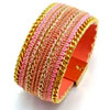 Wide Bracelet In Pink With Gold-Colored Detail