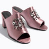 Enjoy 50% Off Sale On Embellished Mule Sandals Pink