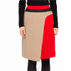 Skirt With Colored Blocks & Pleats