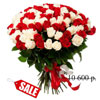 Bouquet Of 101 Red & White Roses ECUADOR (LARGE BUTON)