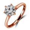 SWAROVSKI ZIRCONIA Auroses Six-Prong Solitaire Ring 18K Rose Gold Plated Ring