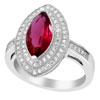 Ring With Ruby & Clear Cubic Zirconia In Sterling Silver For  $79.95 