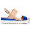 Get 76% Discount On Leather Blue Beige Sandals 