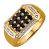 Save 38% On Men's Ring With Black Sapphires