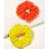 2pcs Solid Pleated Scrunchie 