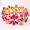 Pink Flower Stone Stretch Bracelet At Reasonable Price