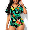 Double Strap Foldover Printed One Piece Swimwear At 41% Off 
