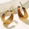 Multi Layered Cut Hoop Stud Earrings For Only $6.95
