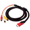 HD RCA Audio Video Cable HD To 3 RCA Male AV Wire Cord 1.5M DV MP4 Converter