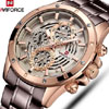 NAVIFORCE Men's Business Chronograph SS Gold Wristwatch