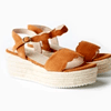  Chyka Scallop Wedge in Tan Suede At Affordable Price